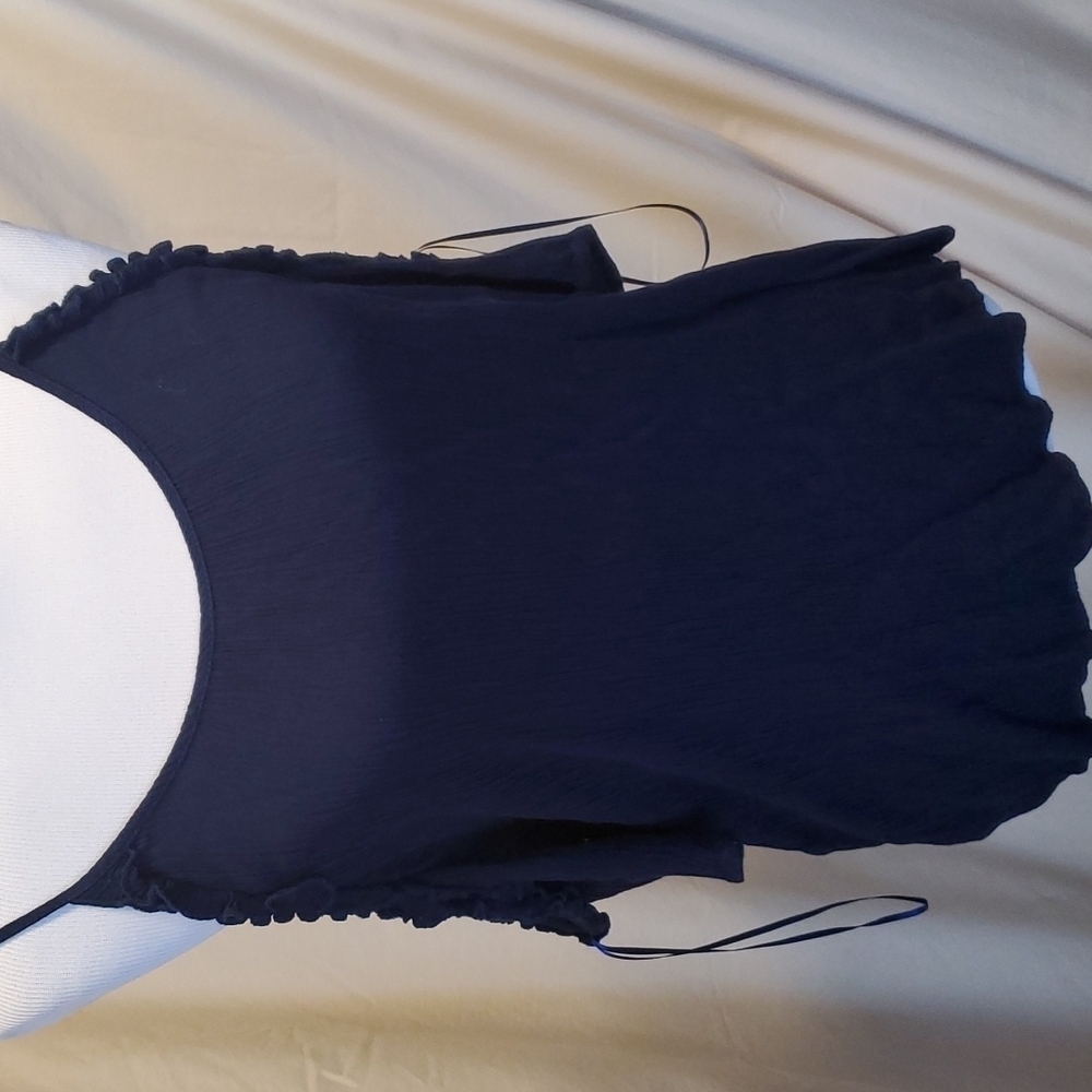 Ambiance Cold Shoulder Blue Textured Blouse SZ 1X